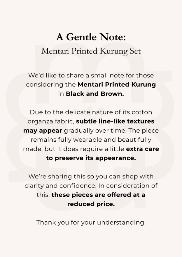 Mentari Black Printed Kurung Set